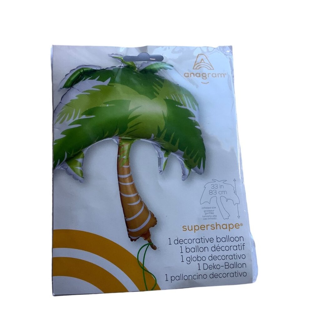 Anagram Supershape Palm Tree Balloon 33" Decorative Party Foil Jungle Luau Theme